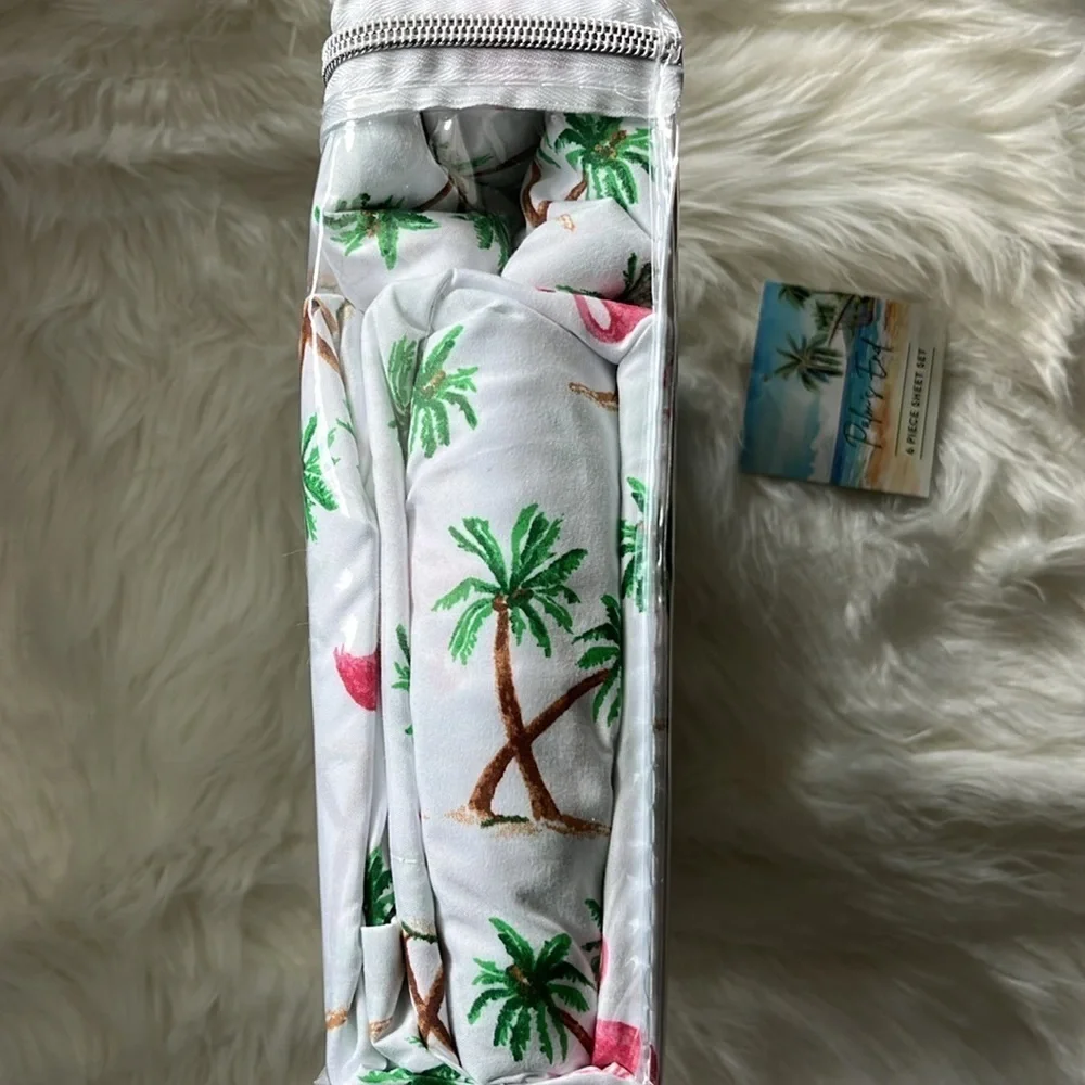 🆕 PALM TREE and FLAMINGO 6 Piece FULL Sheet Set